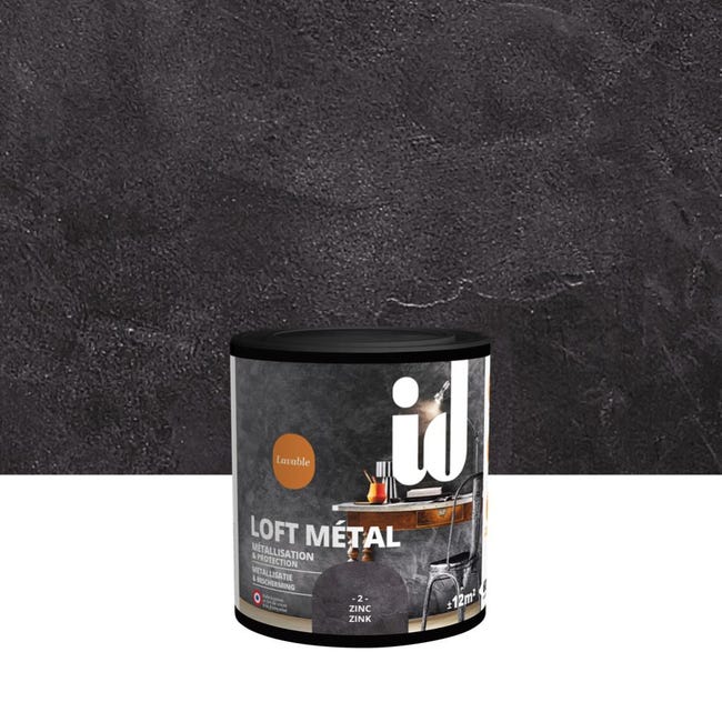Peinture à effet, Loft metal ID, zinc, métallisé, 0.6 l | Leroy Merlin