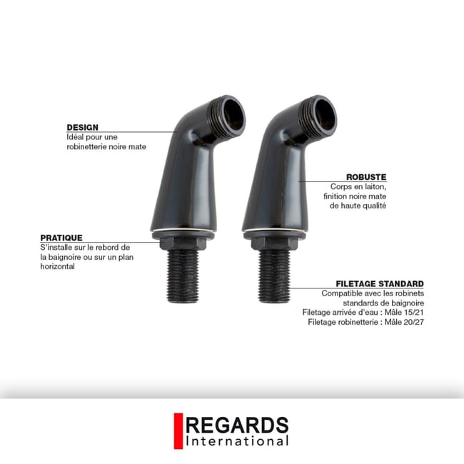 2 Colonnettes Luxes Noir Male Male 15 X 21 20 X 27 Mm Regards International Leroy Merlin 2 Colonnettes Luxes Noir Male Male 15 X 21 20 X 27 Mm Regards International Leroy Merlin