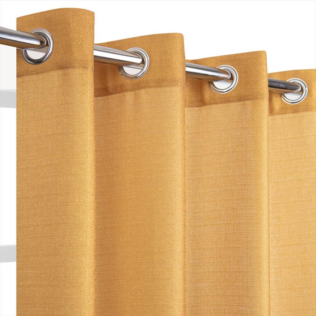 Rideau Tamisant Lazaro Jaune Dore L 140 X H 260 Cm Leroy Merlin
