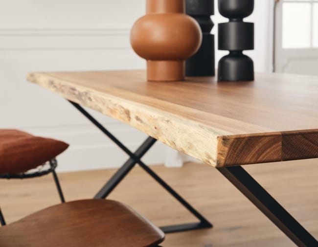 Plateau de table bois verni mat, L.180 x l.83 cm x Ep.40 mm  Leroy Merlin