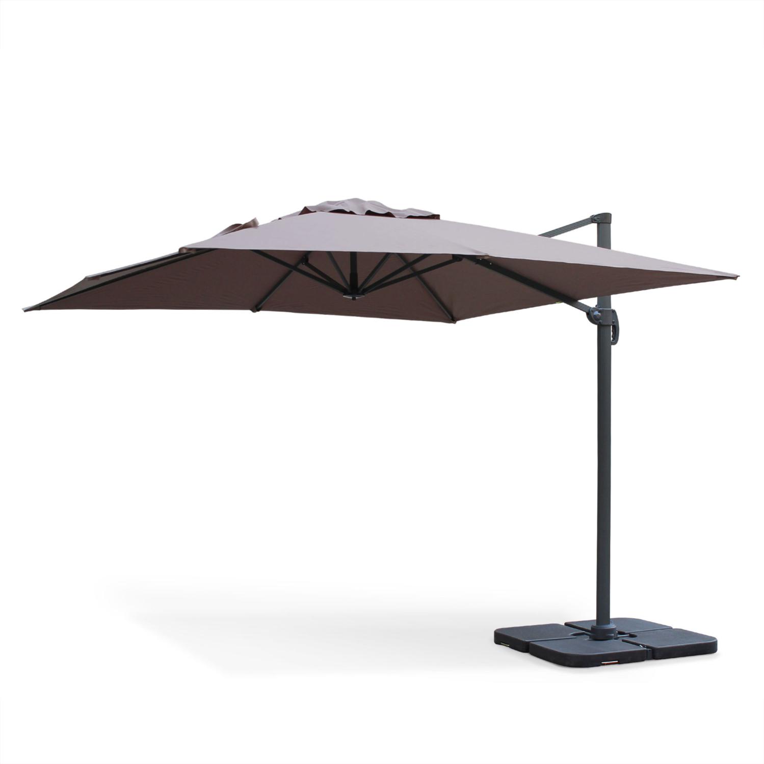 Parasol Déporté Carré 3 X 3m Haut De Gamme - Falgos - Taupe - Parasol ...