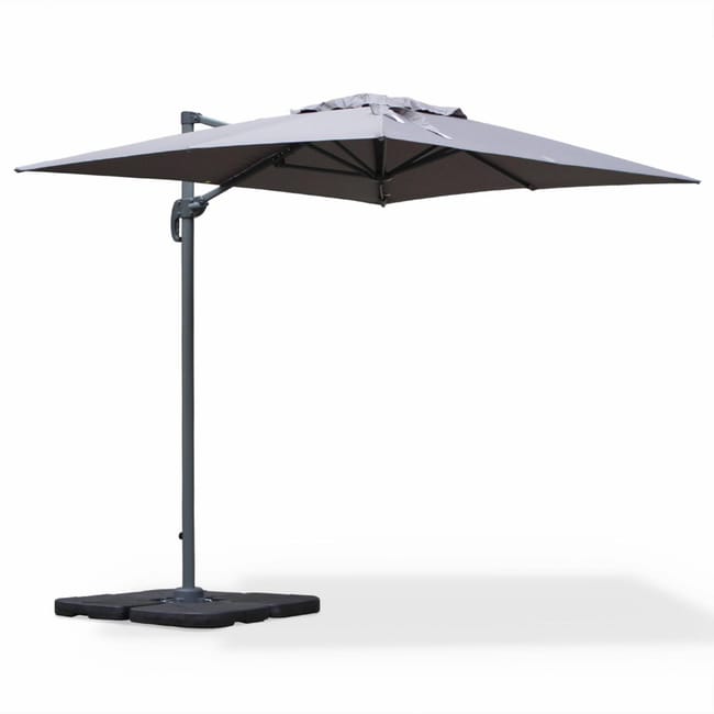 Parasol Déporté Rectangulaire 2x3m Biscarosse Gris Parasol Excentré Inclinable Rabattable Et Rotatif à 360 Leroy Merlin