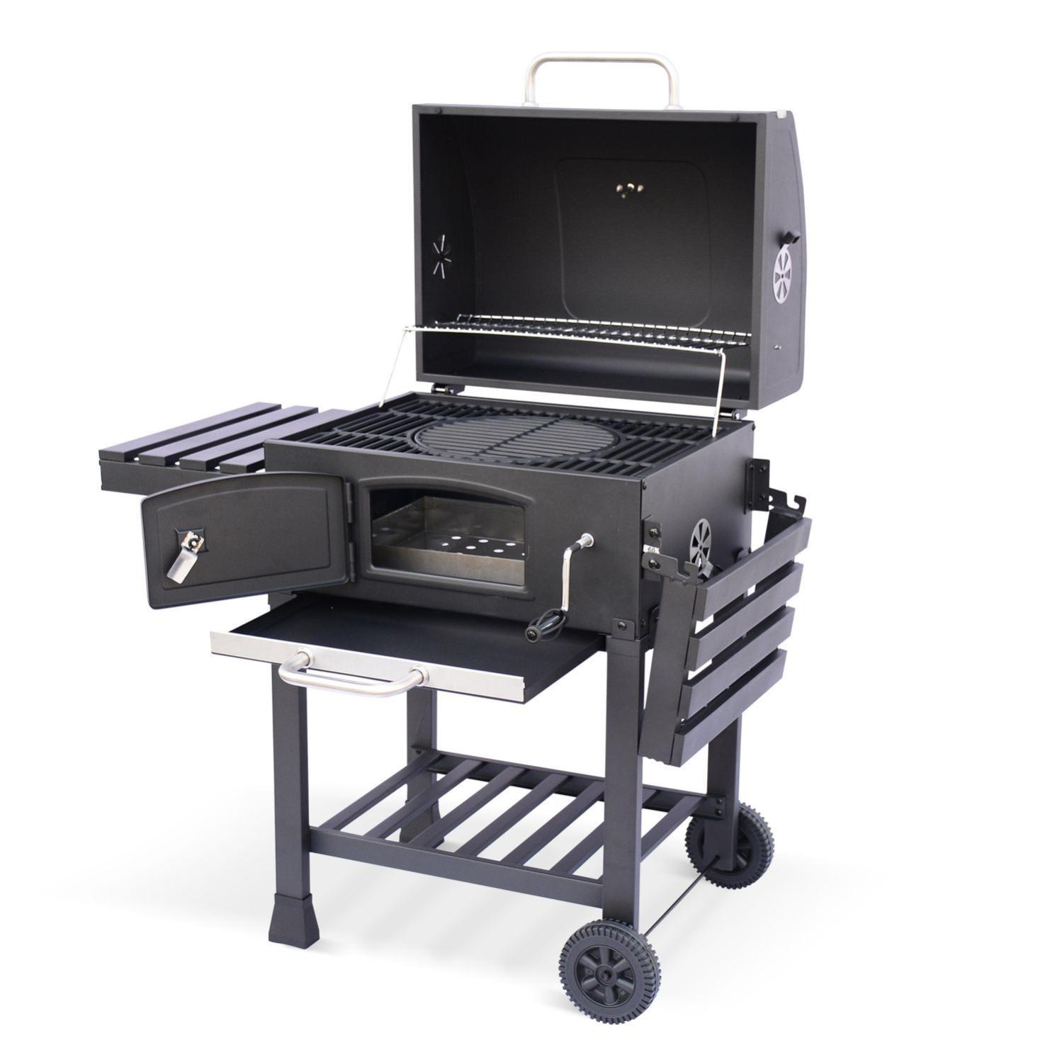 Barbecue Grill Charbon De Bois Bernard Noir Fumoir Avec Barbecue Grill charbon de bois Bernard Noir Fumoir avec
