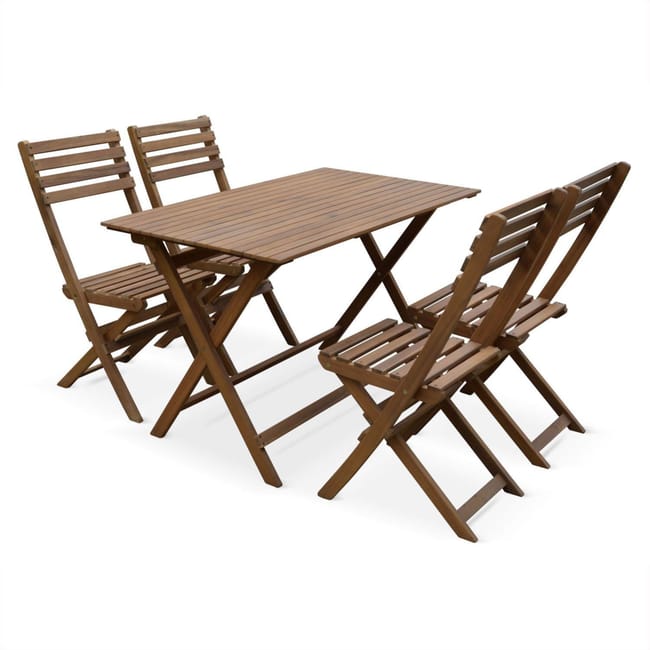 Table De Jardin En Bois 120x70cm Madrid Table Bistrot Pliante Rectangulaire En Acacia Avec 4 Chaises Pliables Leroy Merlin Table De Jardin En Bois 120x70cm Madrid Table Bistrot Pliante Rectangulaire En Acacia Avec 4 Chaises Pliables Leroy Merlin