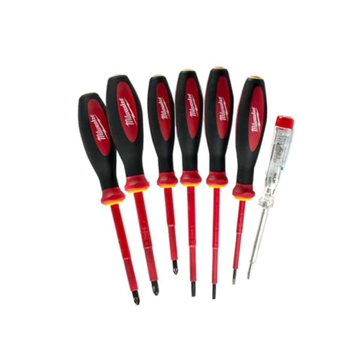 Jeu De 7 Tournevis Testeurs Milwaukee 4932464067 Leroy Merlin