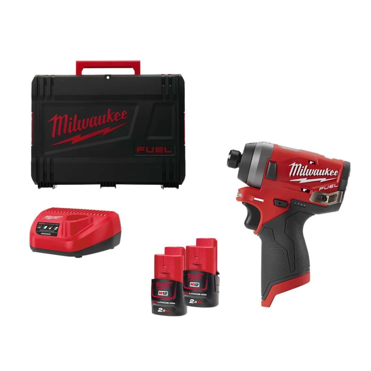 Visseuse A Chocs M12 Fid 202x Milwaukee 2 Batteries 12v Li Ion 2 0 Ah 1 Chargeur 4933459823 Leroy Merlin