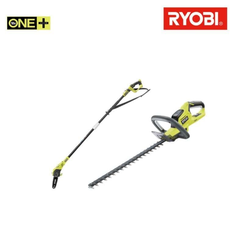 Pack Ryobi Taille Haie 18v Oneplus Lithium Oht1845 Elagueur A Chaine Sur Perche 18v Oneplus Opp1820 Sans Batterie Ni Chargeur Leroy Merlin