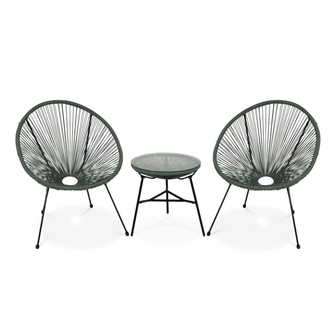 Lot De 2 Fauteuils Acapulco Forme D'oeuf Avec Table D Lot De 2 Fauteuils Acapulco Forme D'oeuf Avec Table D