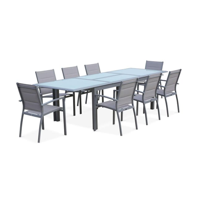 Salon De Jardin Table Extensible Philadelphie Gris Clair Salon de jardin table extensible philadelphie table en