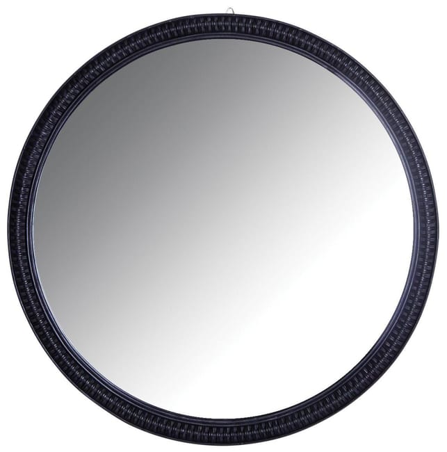 Grand Miroir Rond En Rotin Noir Aubry Gaspard | Leroy Merlin
