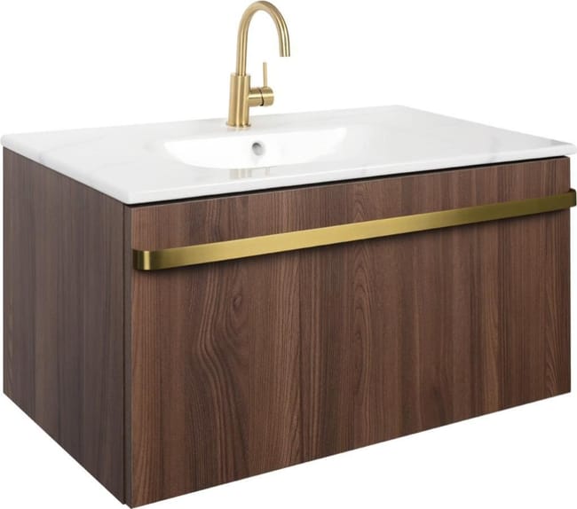 Meuble Simple Vasque L 80 X H 40 5 X P 45 5 Cm Noyer Loa Leroy Merlin