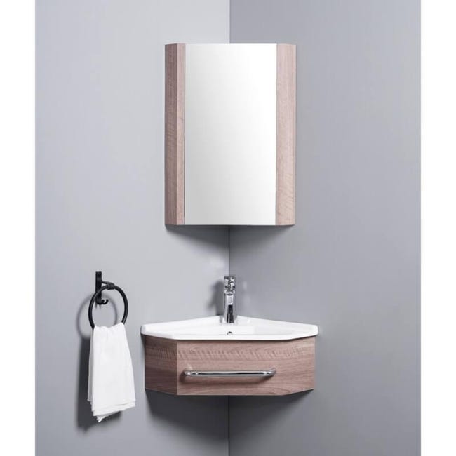 Meuble De Salle De Bain D Angle Gain De Place Lave Main Bois 42x42 Cm Kara Leroy Merlin Meuble De Salle De Bain D Angle Gain De Place Lave Main Bois 42x42 Cm Kara Leroy Merlin