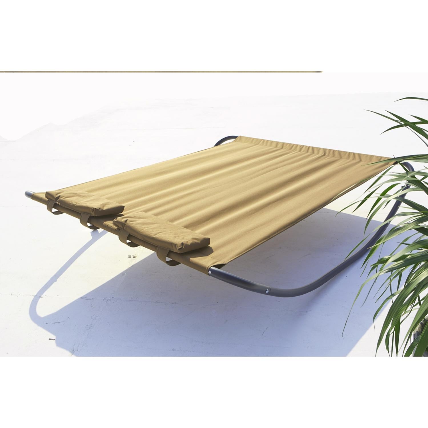 Coachella Beige Lit De Jardin Transat A Bascule 2 Personnes Leroy Merlin