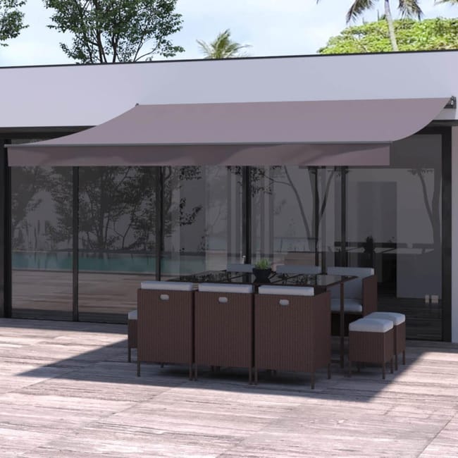 Store Banne Motorise 6 X 4 M Gris Graphite Loft Xxl Toile Acrylique Leroy Merlin