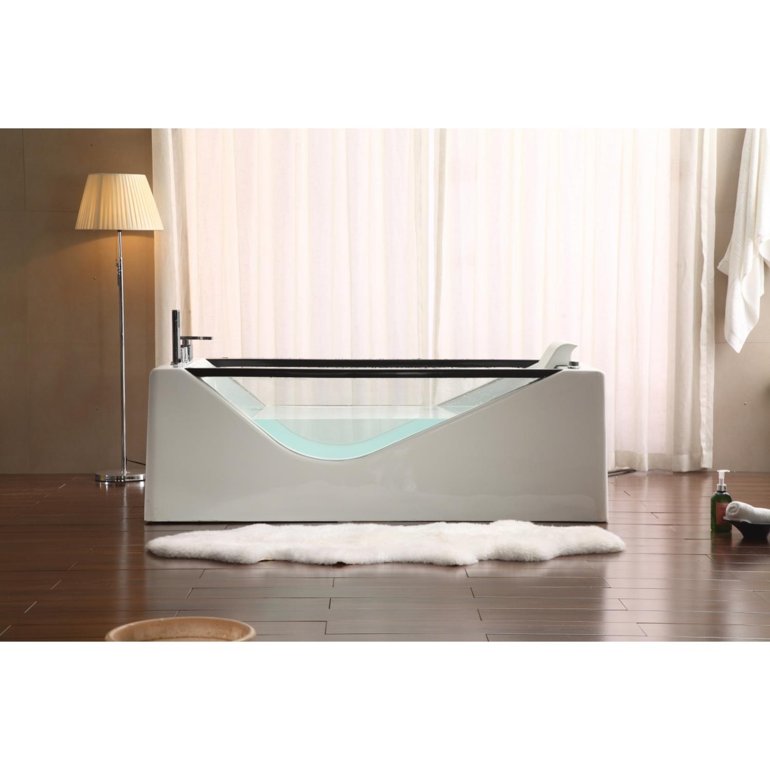 Tremezzo Baignoire Balneo Ozonateur Chromotherapie Radio Fm 10 Jets De Massage Leroy Merlin