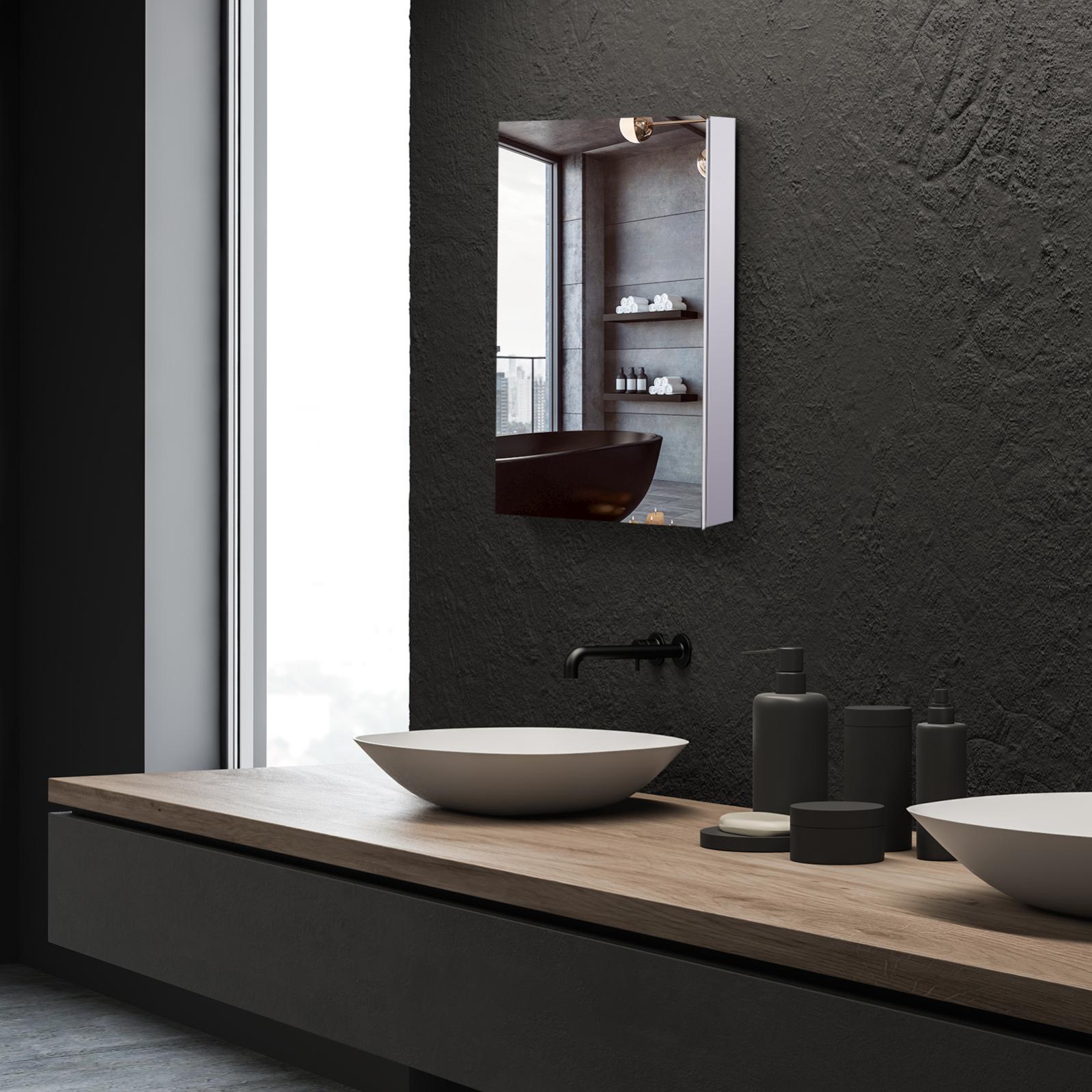 Armoire Miroir Murale Rangement Salle De Bain Acier Inox. | Leroy Merlin