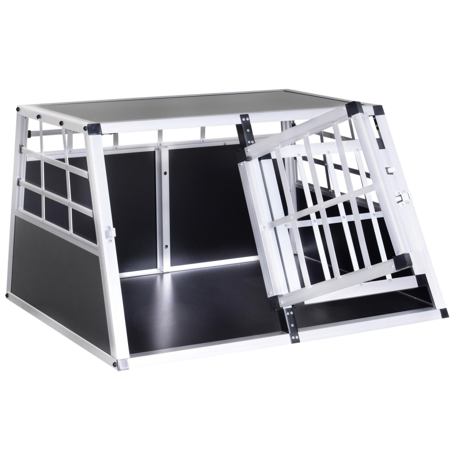 Cage De Transport Pour Chien En Aluminium Xl Noir 89