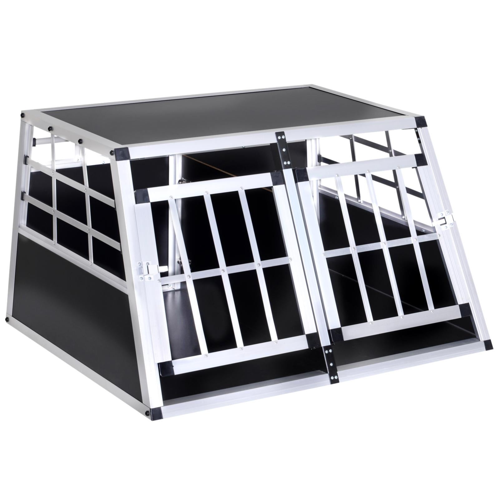 Cage De Transport Pour Chien En Aluminium Xl Noir 89