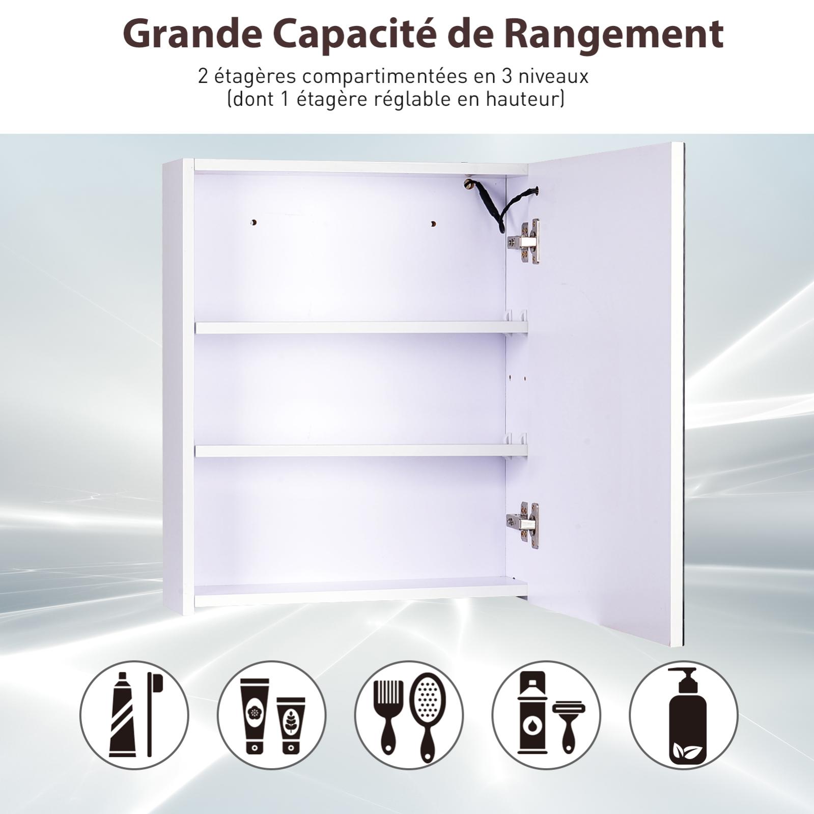 Miroir Lumineux Led Armoire Murale Salle De Bain Leroy Merlin