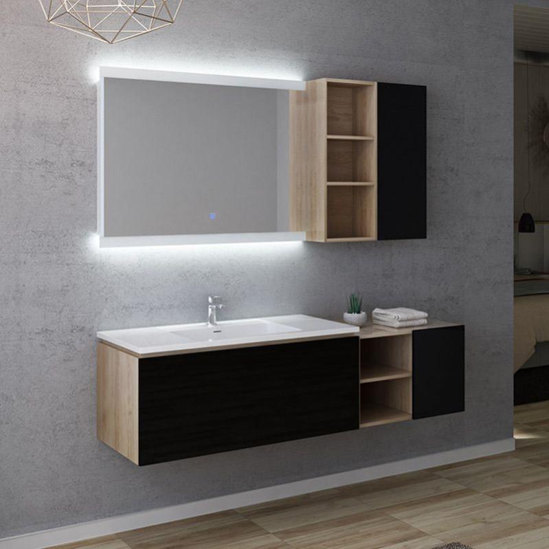 Meuble De Salle De Bain Alassio 1000 Scandinave Vintage Noir Leroy Merlin