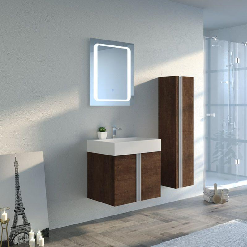 meuble de salle de bain trevise 600 gris taupe leroy merlin
