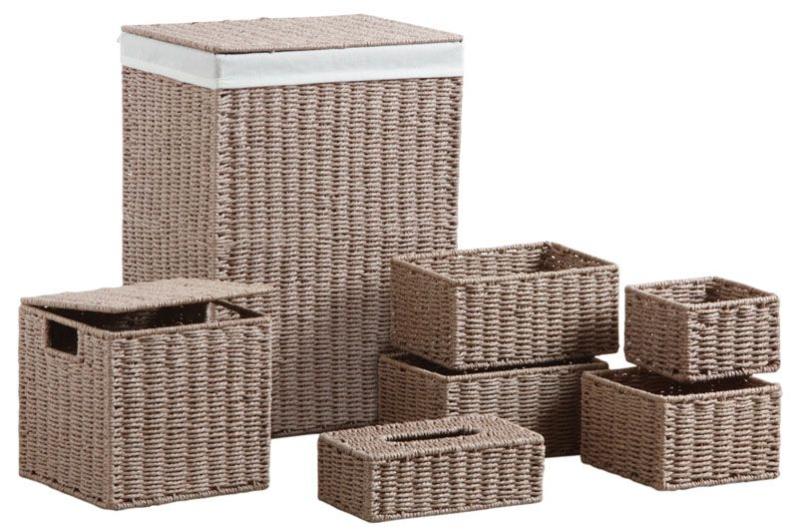 Panier A Linge En Osier Laque Blanc 40 X 27 X 50 Cm Aubry Gaspard