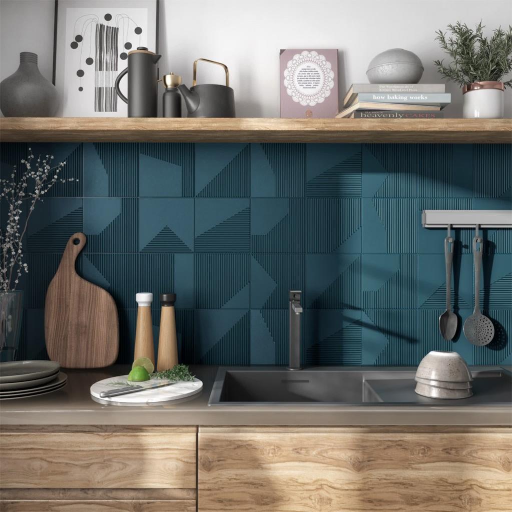 Carrelage Mur Forte Bleu Brillante Et Mate L 20 X L 20 Cm Ultra Leroy Merlin