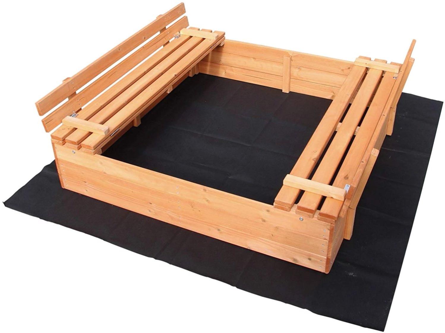 Bac A Sable Avec Couvercle Pliable 2 Bancs 98 X 98 X 20 Cm Non Tisse Plancher De Tissu 0116001 Leroy Merlin