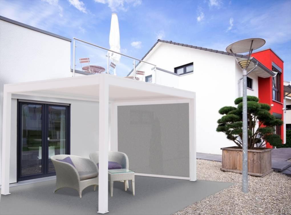 Store Lateral Facade Gris Pour Pergola Osaka Blanc 3m Leroy Merlin