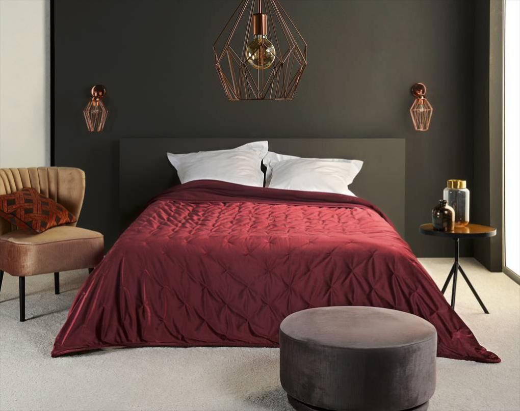 Jete De Lit Pandore Rouge L 240 X L 250 Cm Leroy Merlin