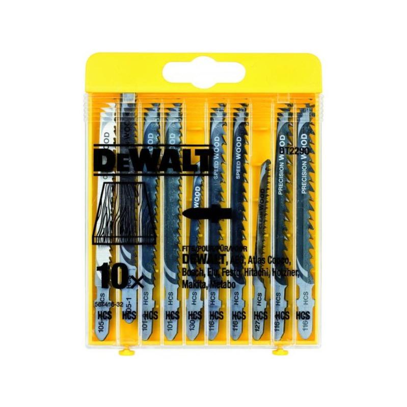 Dewalt Dt2290 Qz Coffret De 10 Lames De Scie Sauteuse Bois Attache En T Leroy Merlin