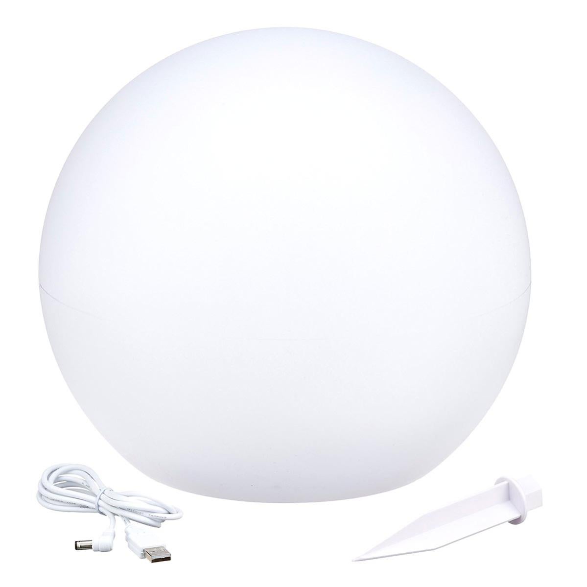 Boule Lumineuse Solaire Flottante A Piquer Ou A Poser Led Blanc Multicolore Solsty 30cm Leroy Merlin