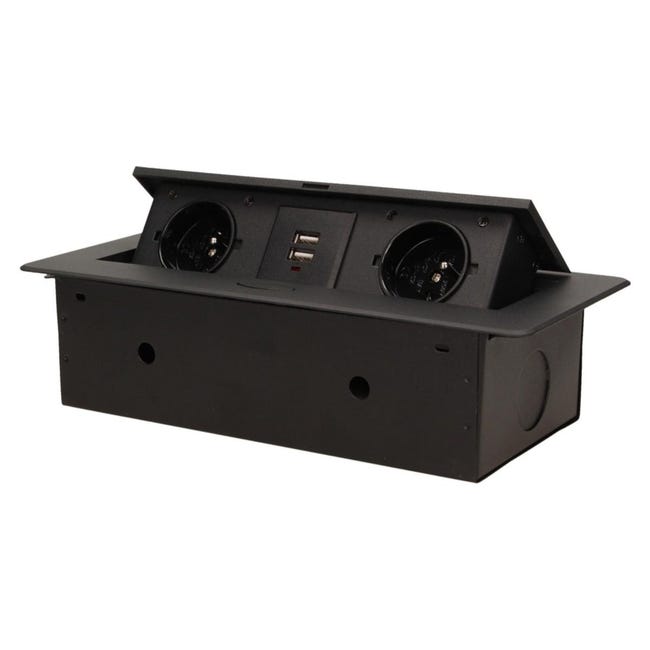 Bloc Prises Escamotable Avec 2 Prises 230v 2 Prises Usb Noir Orno Leroy Merlin Bloc Prises Escamotable Avec 2 Prises 230v 2 Prises Usb Noir Orno Leroy Merlin