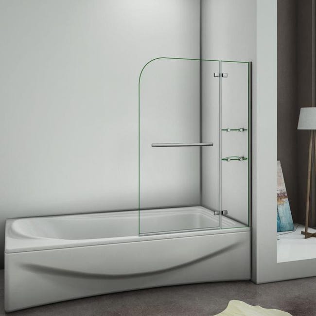 Aica Pare Baignoire 100x140cm Paroi De Douche Pivotante A 90 Degre Securit Avec Porte Serviette Leroy Merlin Aica Pare Baignoire 100x140cm Paroi De Douche Pivotante A 90 Degre Securit Avec Porte Serviette Leroy Merlin