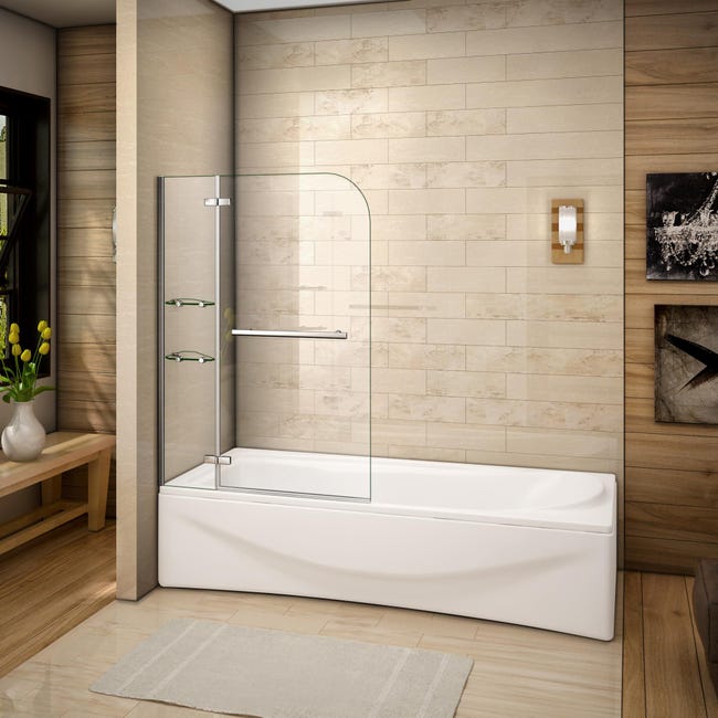 Aica Pare Baignoire 90x140cm Paroi De Douche Pivotante A 90 Degre Securit Avec Porte Serviette Leroy Merlin Aica Pare Baignoire 90x140cm Paroi De Douche Pivotante A 90 Degre Securit Avec Porte Serviette Leroy Merlin