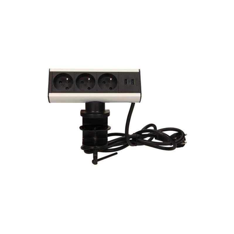 Bloc Prises De Bureau 3 Prises 230v Et 2 Chargeurs Usb Orno Leroy Merlin