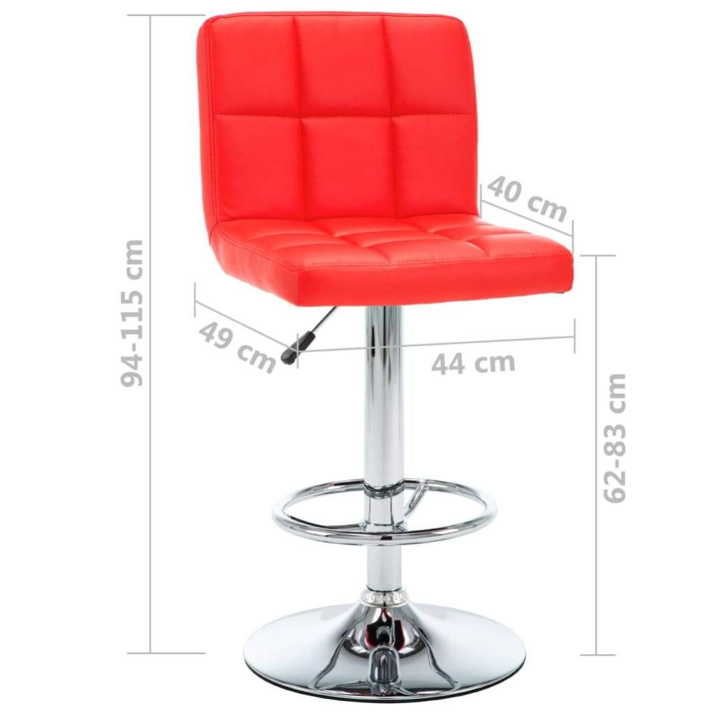 Lot De Deux Tabourets De Bar Design Chaise Siège Similicuir Rouge 1202156 Lot De Deux Tabourets De Bar Design Chaise Siège Similicuir Rouge 1202156
