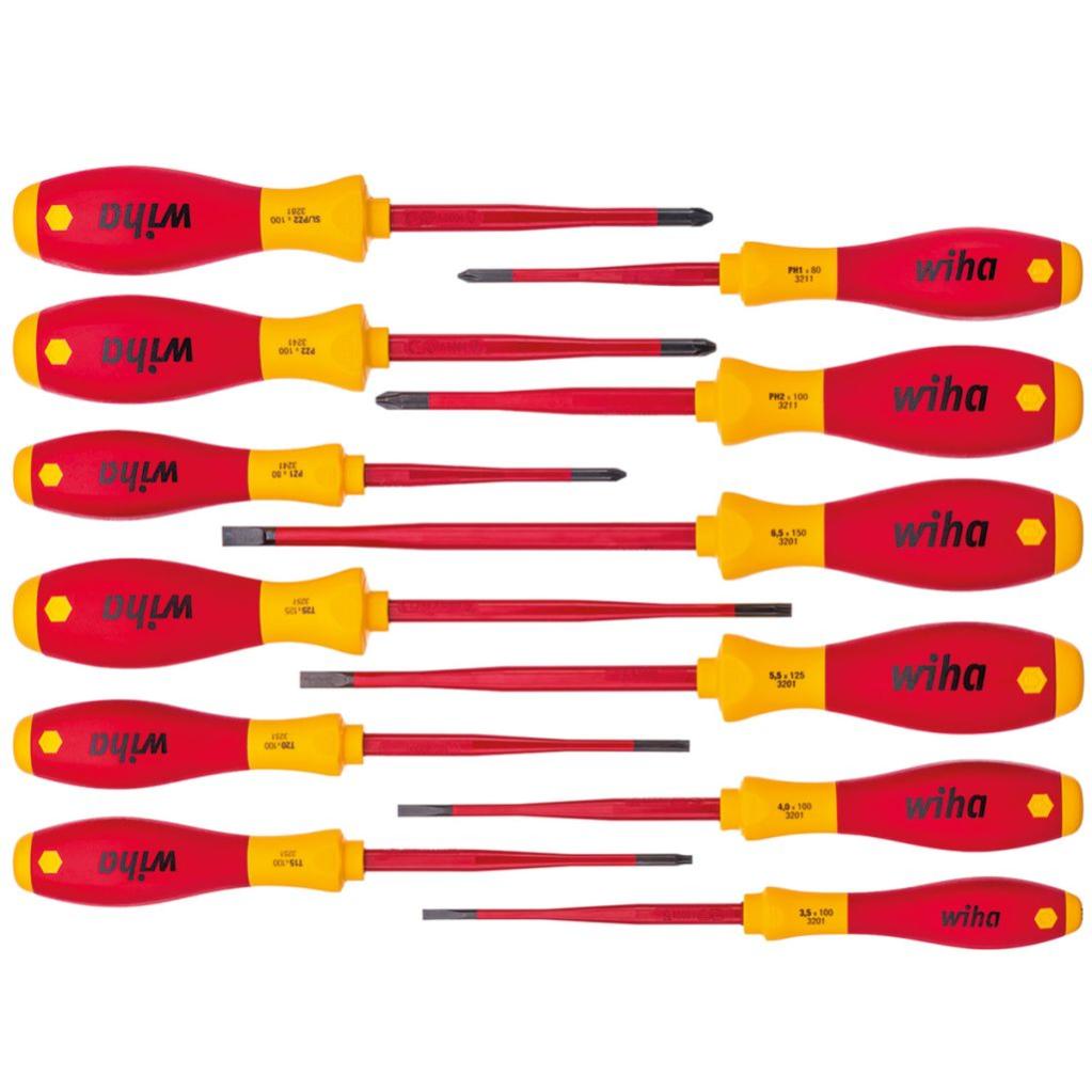 Softfinish Jeu De Tournevis D Electricien 12 Pieces Slimfix 41003 Wiha Leroy Merlin