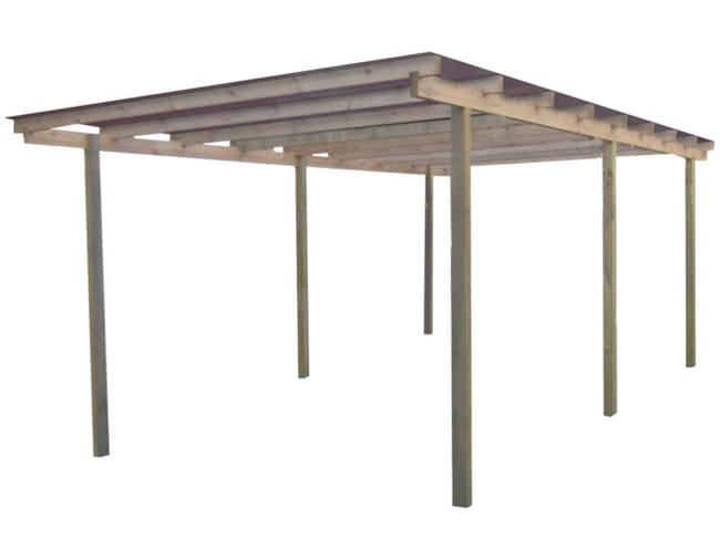 carport en bois et panneaux ondules 3x5 m budget gardenas leroy merlin