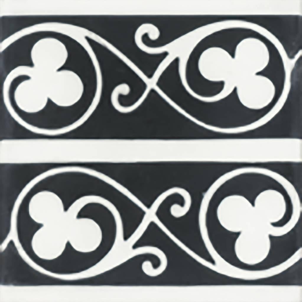 Frise Carreau De Ciment Sol Et Mur Noir Et Blanc Nb L 20 X L 20 Cm Leroy Merlin