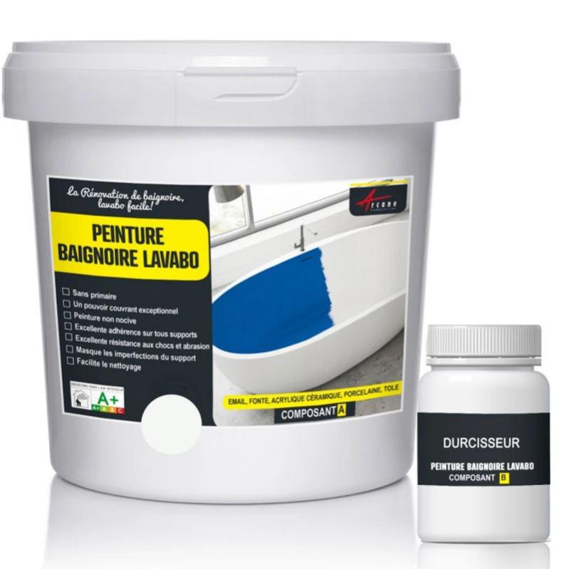 Peinture Baignoire Lavabo Resine Epoxy Renovation Baignoire Lavabo Ral 9003 Blanc 1 Kg Jusqu A 3m Leroy Merlin
