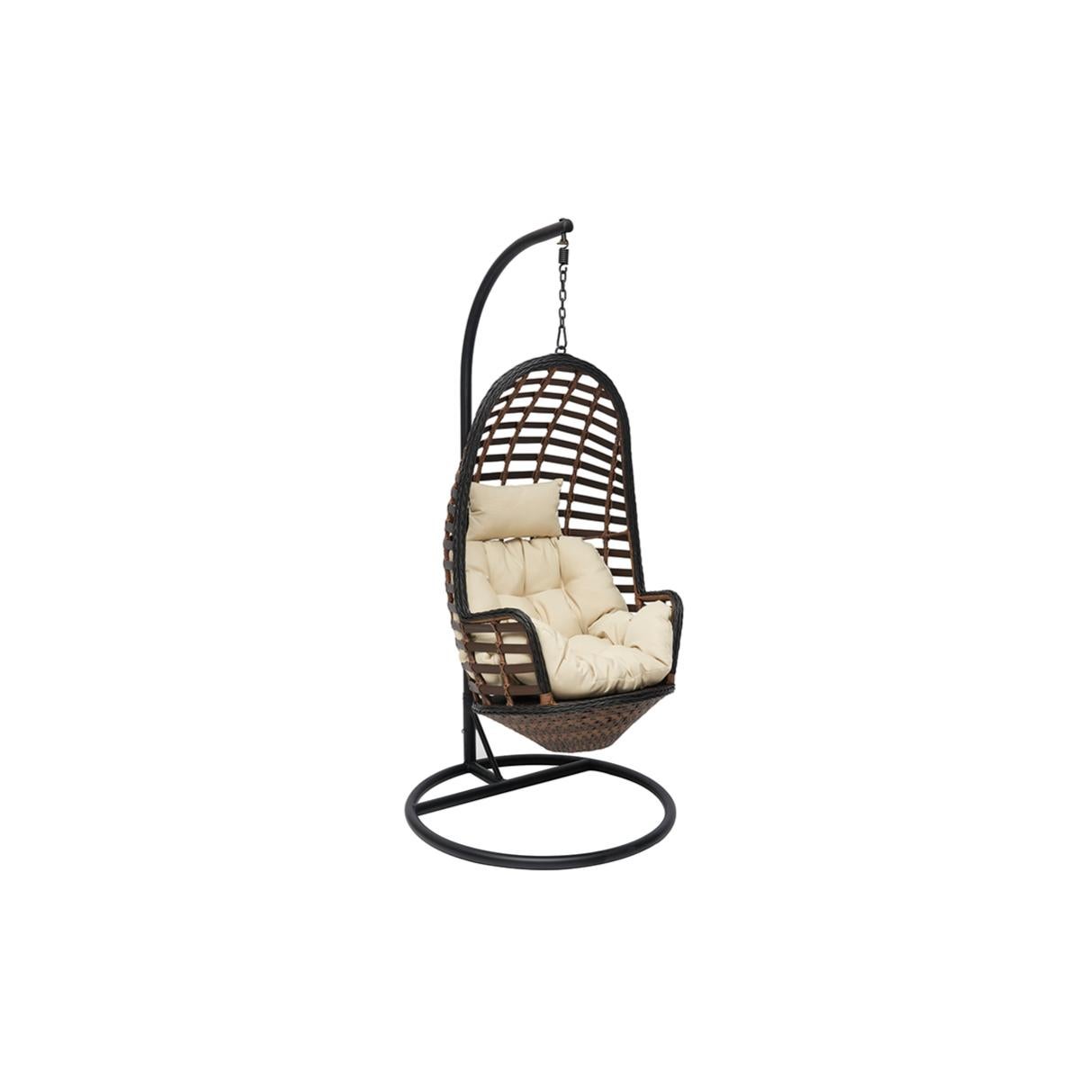 Fauteuil Suspendu Interieur Exterieur Effet Rotin Et Metal Lombock Leroy Merlin