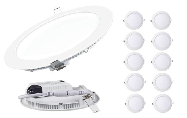 Lot De 10 Spot Encastrable Led Downlight Panel Extra Plat 18w Neutre 4200 4500k Leroy Merlin