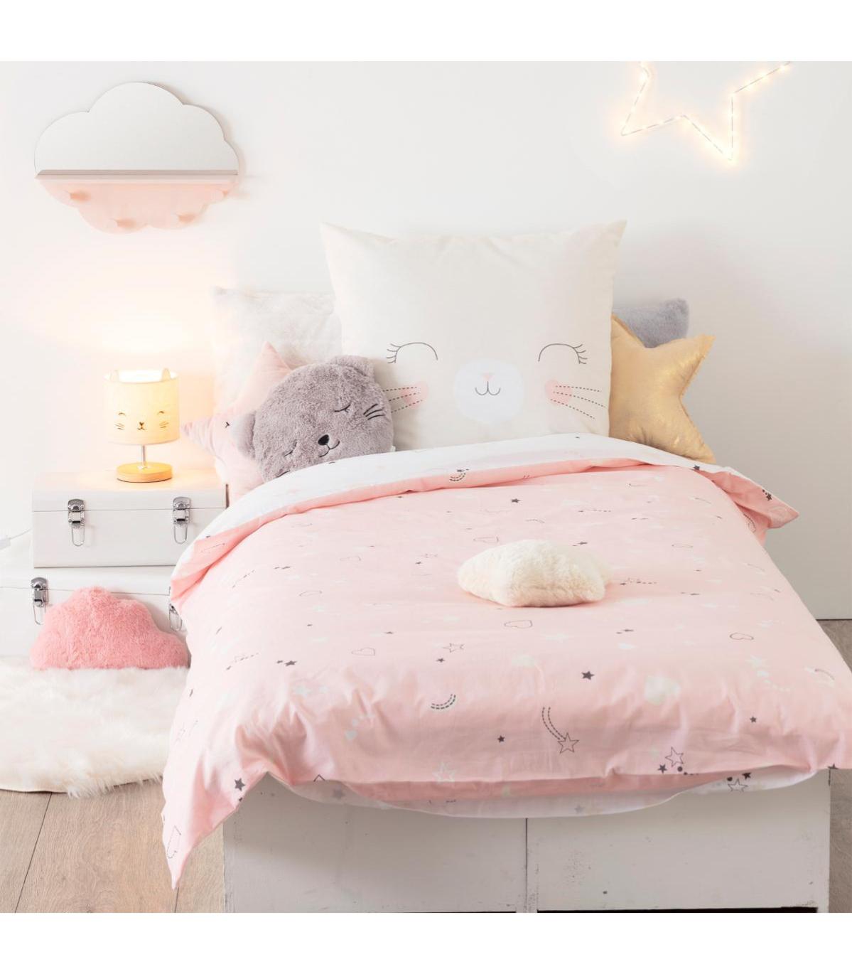 Parure De Lit Chat 140 X 0 Cm Housse De Couette En Coton Avec Sa Taie Leroy Merlin