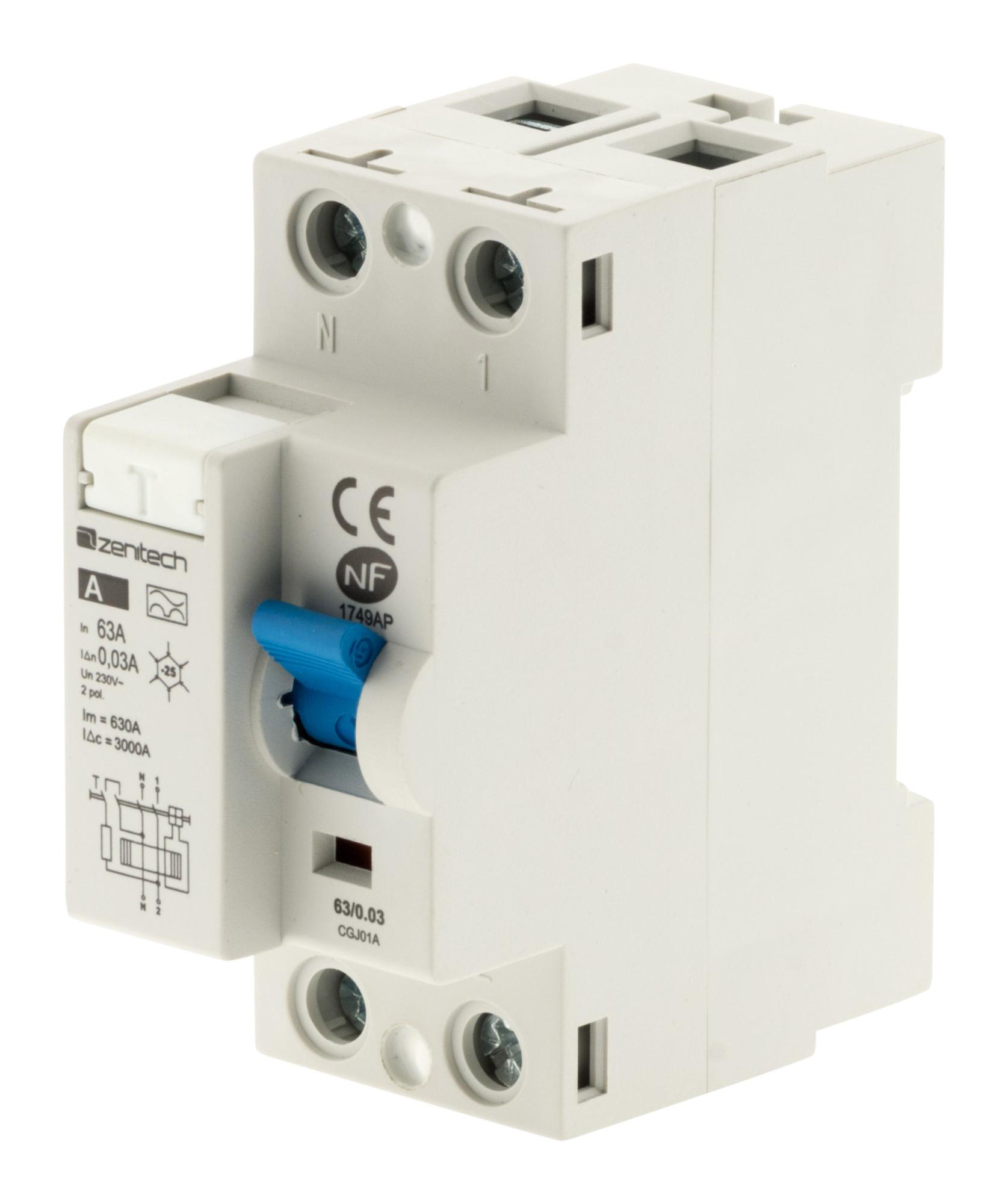 Interrupteur Différentiel 63/2 30ma Type A Nf - Zenitech | Leroy Merlin