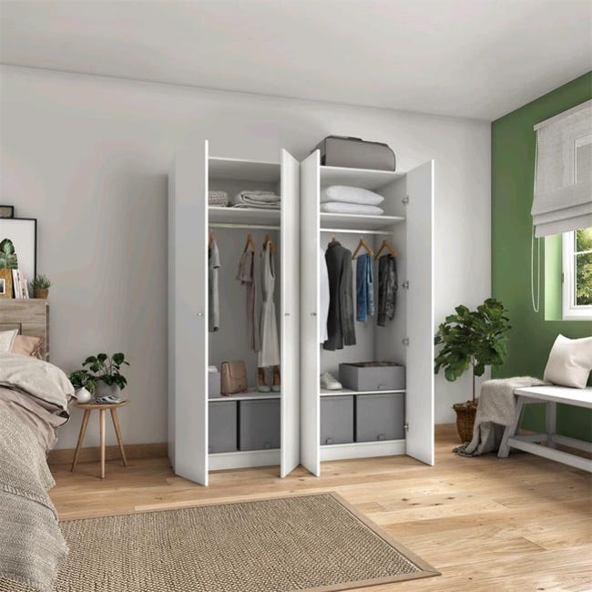 Armoire penderie blanc H.200 x l.160 x P.60 cm Home | Leroy Merlin magasin armoire penderie