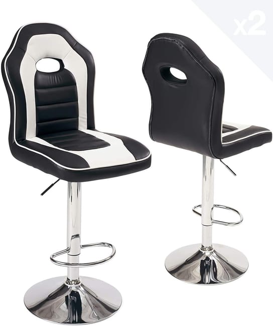 Chaise De Bar Racing Beni Noir Blanc Lot De 2 Leroy Merlin Chaise De Bar Racing Beni Noir Blanc Lot De 2 Leroy Merlin