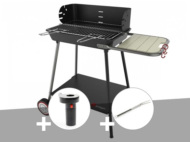 Barbecue Charbon Florence Somagic + Soufflerie À Piles + Grille barbecue 90 x 60 au meilleur prix | Leroy Merlin