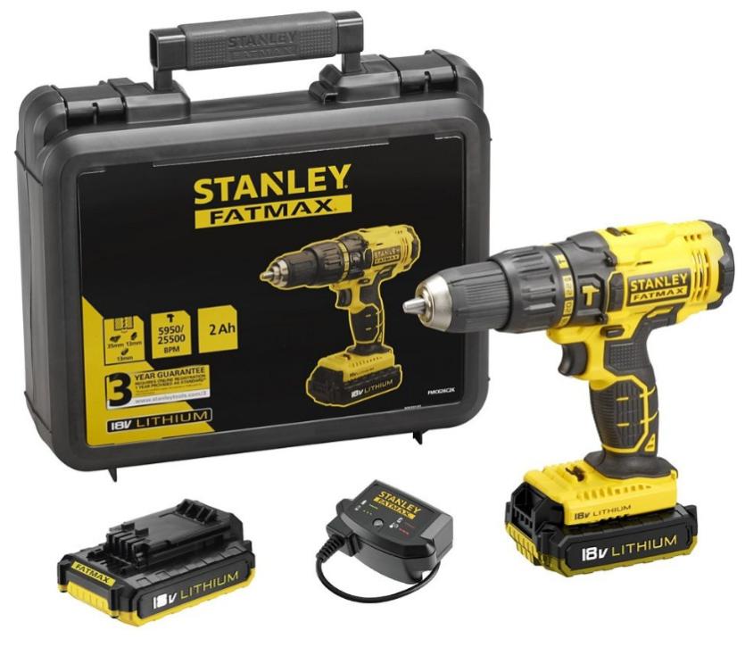 Stanley Fatmax Perceuse Visseuse A Percussion 18v 2ah Li Ion Avec Mallette De Transport Fmc626d2k Qw Leroy Merlin