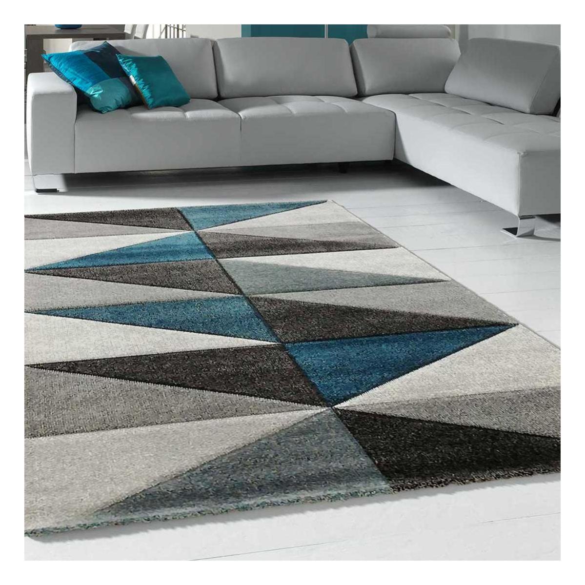  Tapis  Design Et Moderne  60x110 Cm Rectangulaire Valag Bleu 